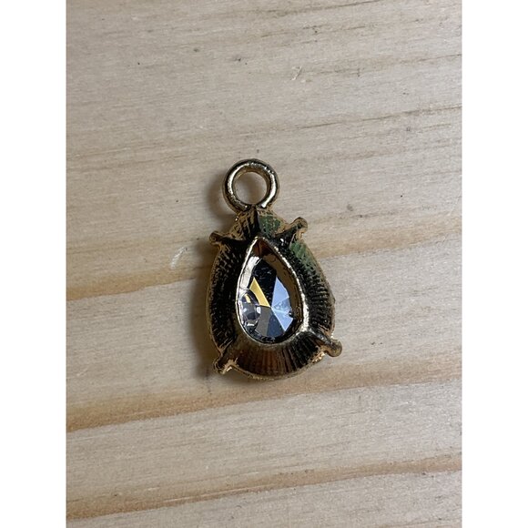 Teardrop Gold-Tone Light Blue Pendant Charm - Picture 4 of 4